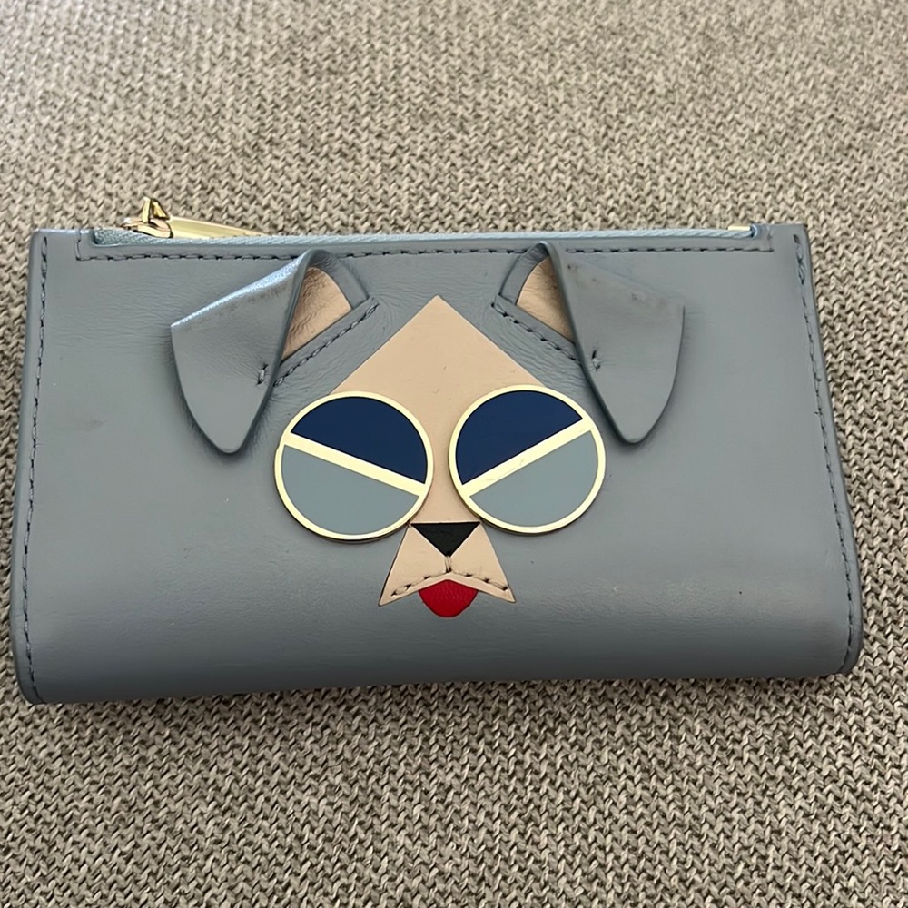 Kate Spade Spademals Mod dog Slim Bifold Leather Wallet PWRU7187